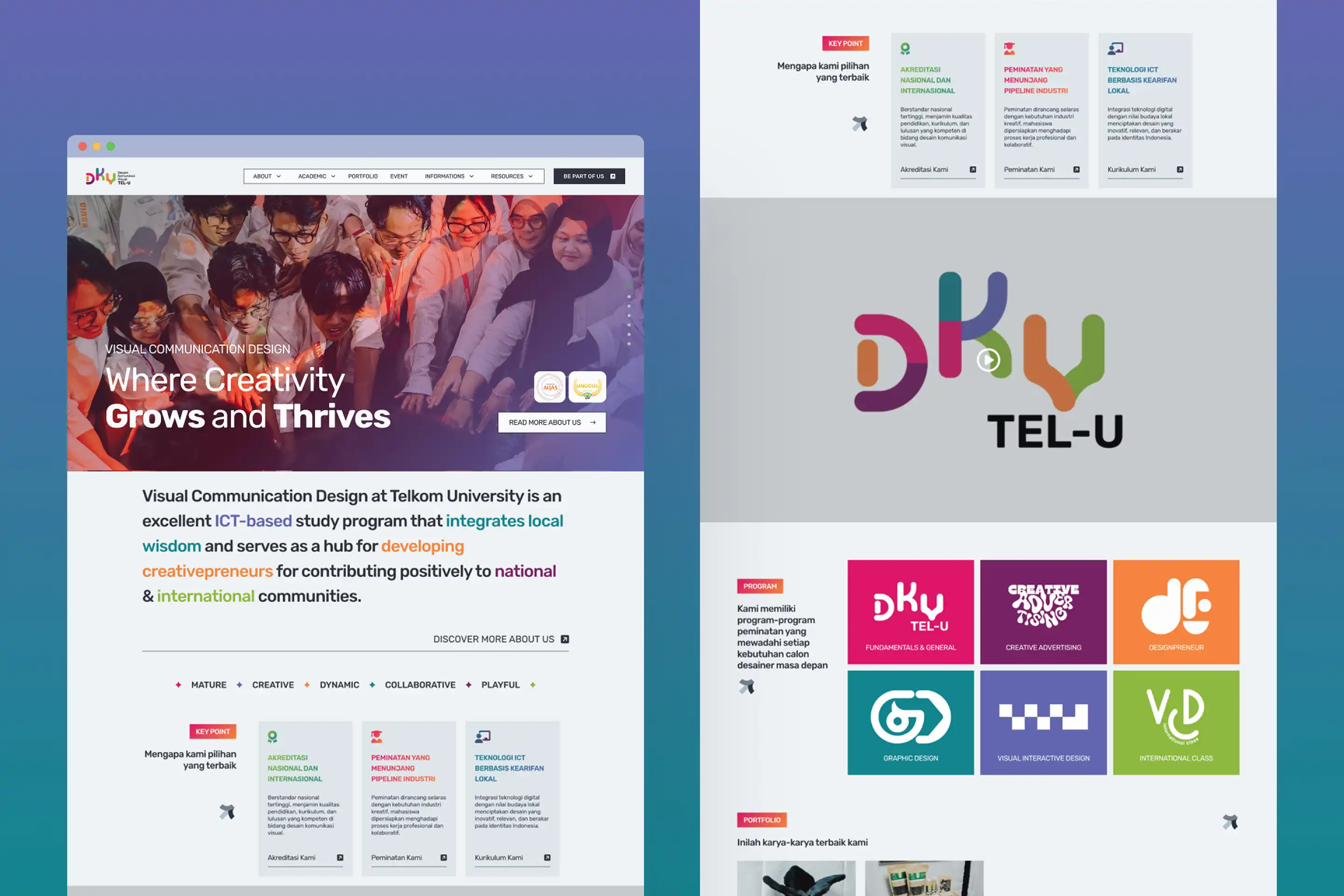 Thumbnail of Porfolio - DKV TELKOM UNIVERSITY Website